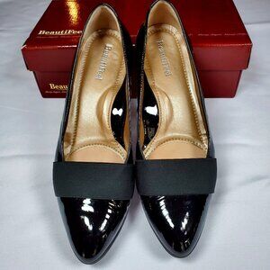 BeautiFeel Nadia Black Patent Leather Kitten Heels - EU 38